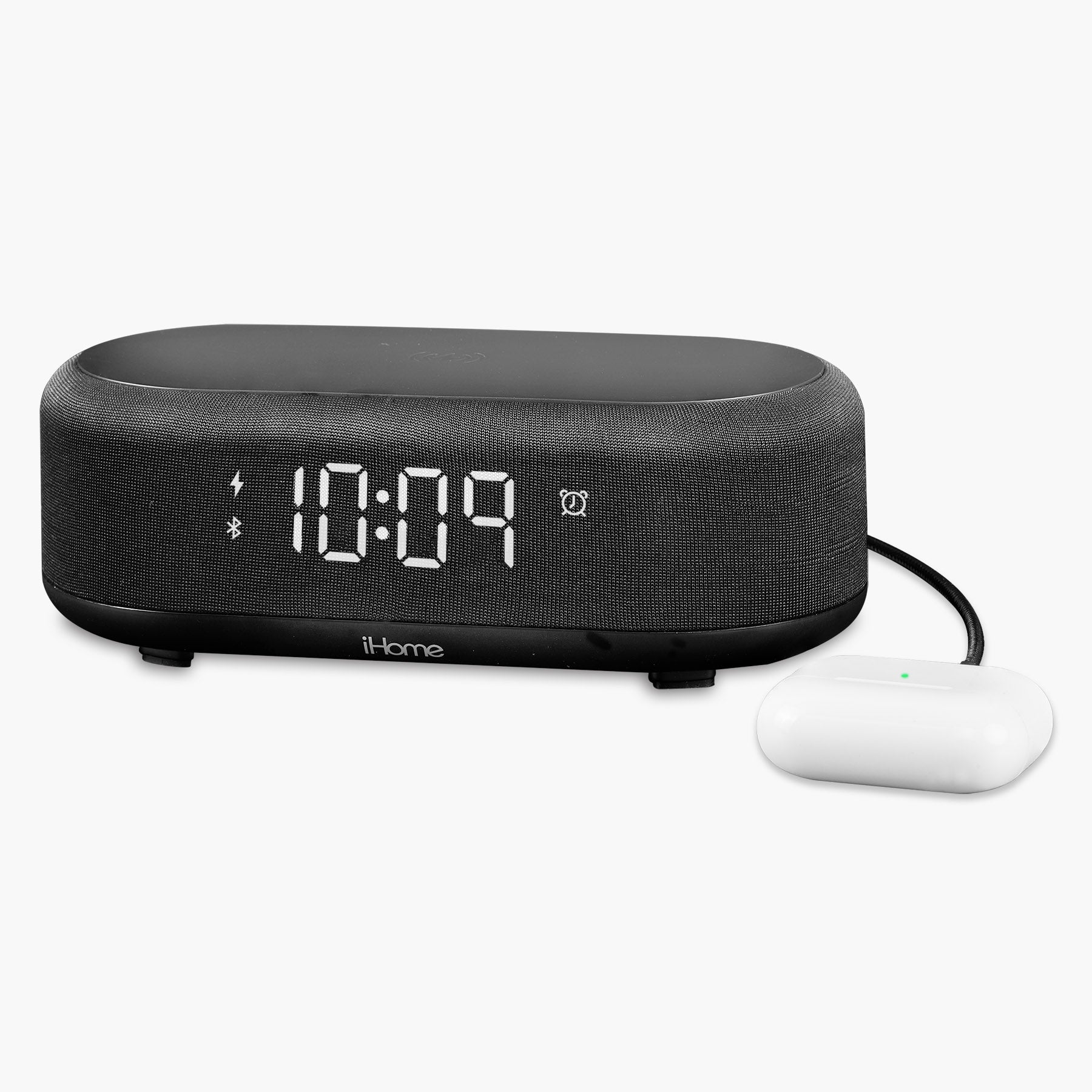 Bluetooth Alarm Clock with Wireless Charger and USB Charging Station (iBTW112) - Image 3
