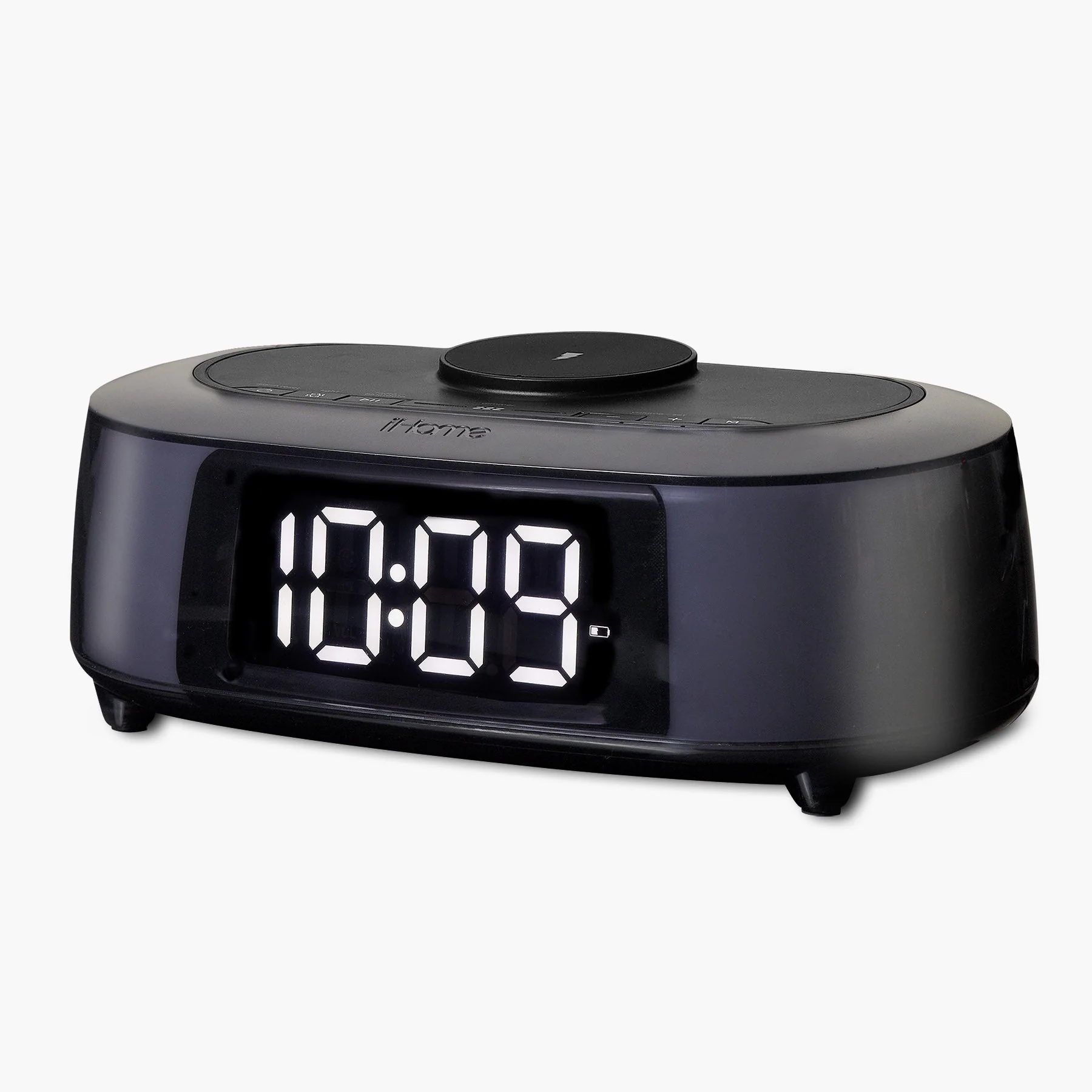 Clock Radio with Wireless Charger, Bluetooth Speaker, and 2 USB Chargers (iBTW282) - Image 4