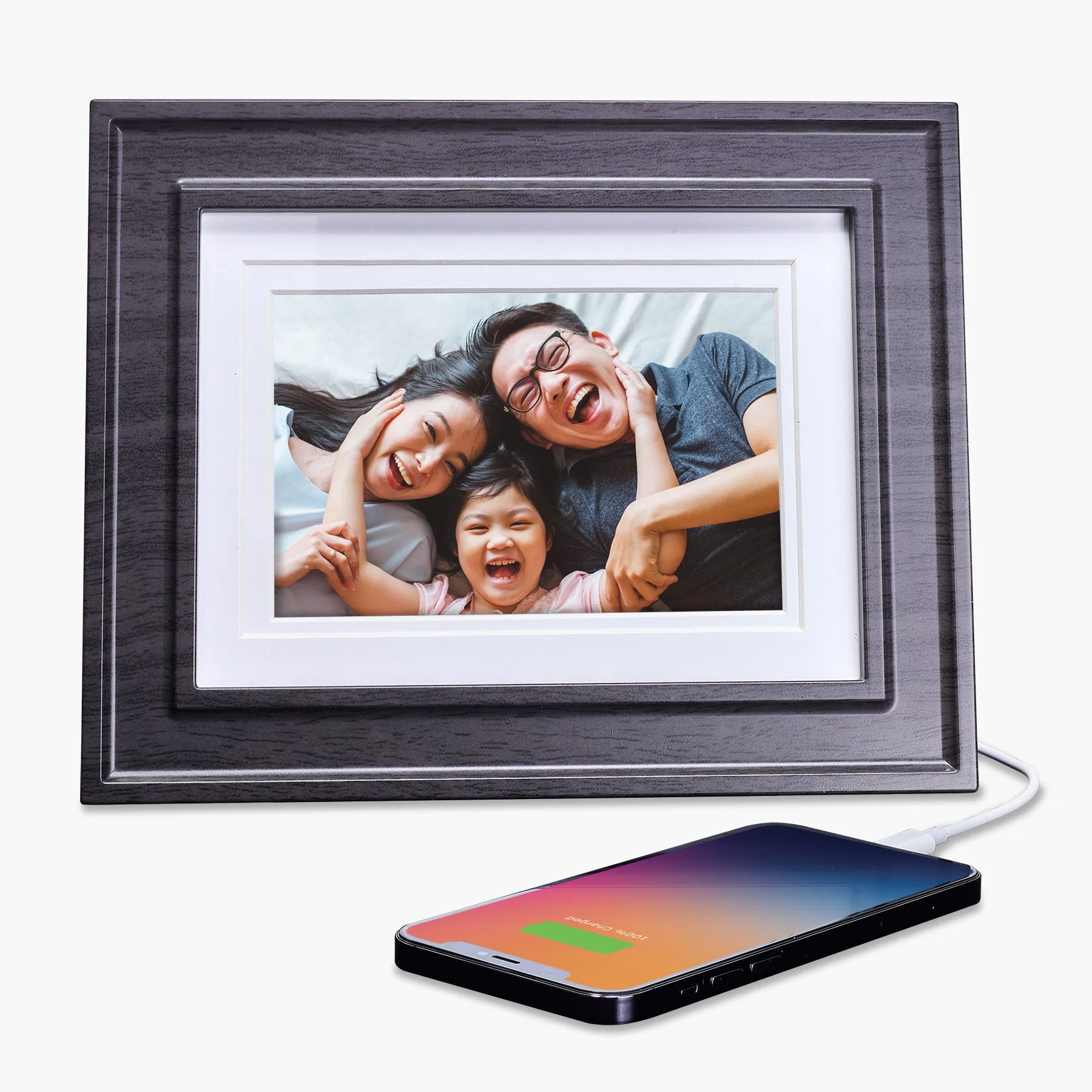 iHome Picture Frame with 3 USB Chargers, Accommodates 5x7 or 4x6 Photos (iPF30) - Image 3
