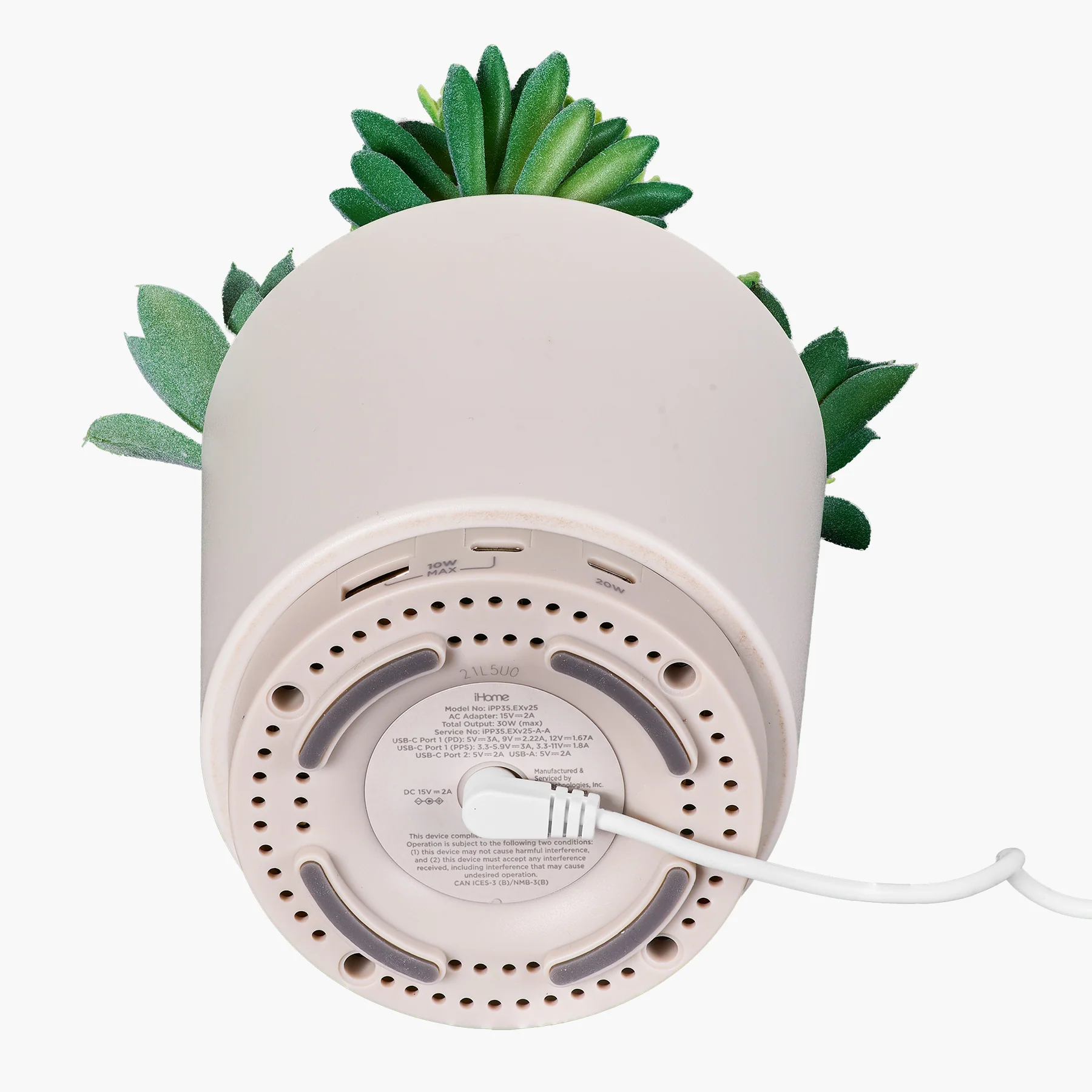 PowerPlant USB Charging Station, Faux Succulent with USB Charger (iPP35) - Image 4