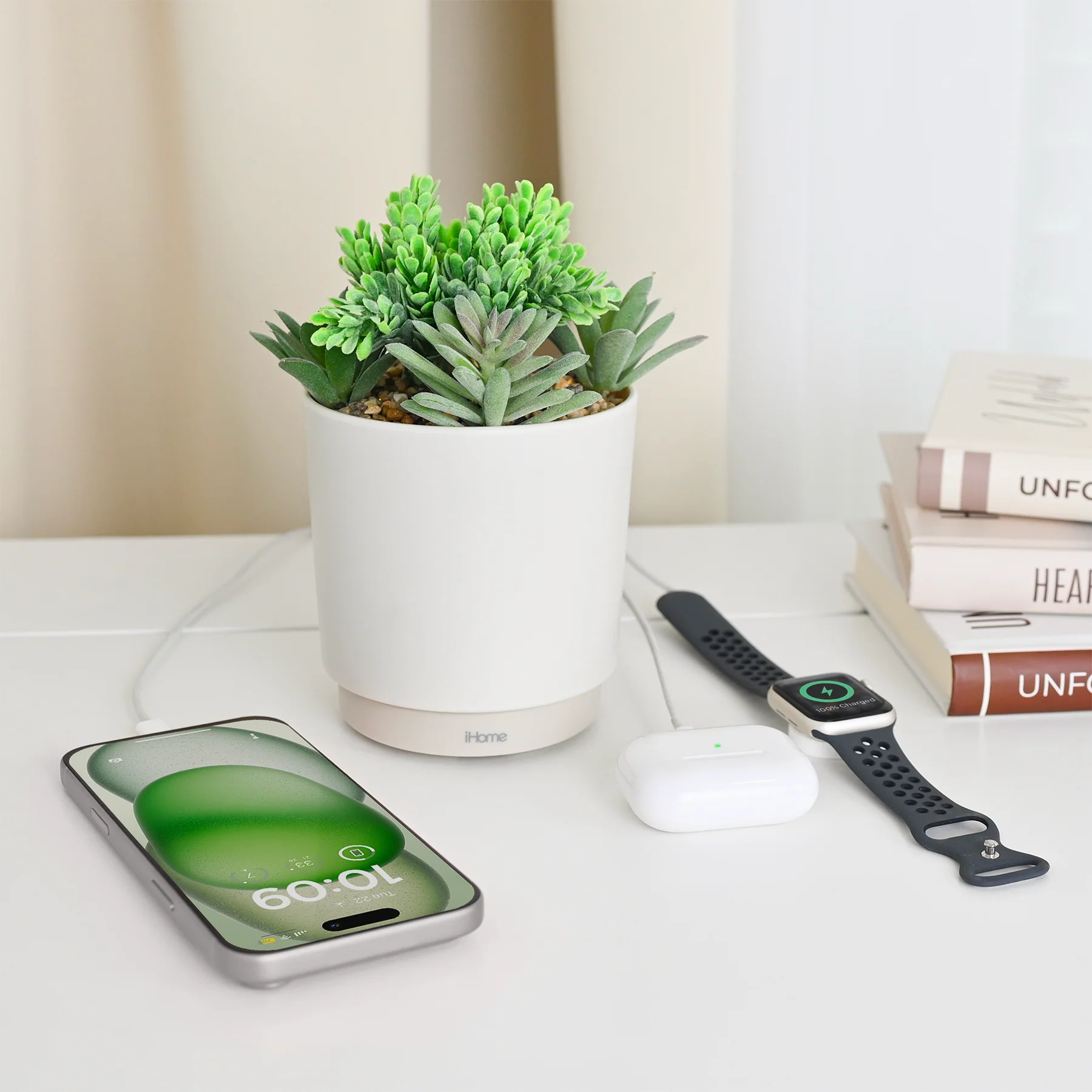 PowerPlant USB Charging Station, Faux Succulent with USB Charger (iPP35) - Image 5