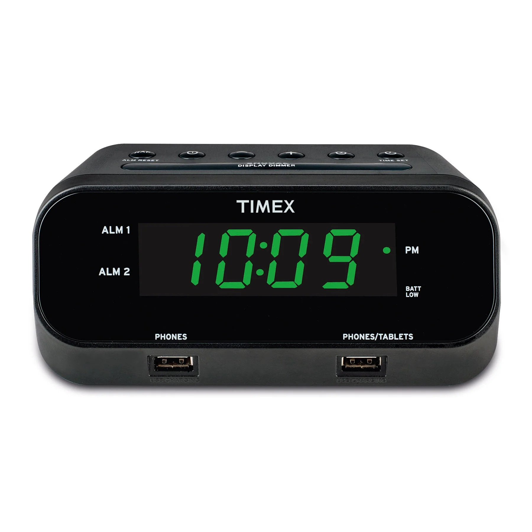 Timex Alarm Clock with 2 USB Charging Ports – (T129) - Image 3