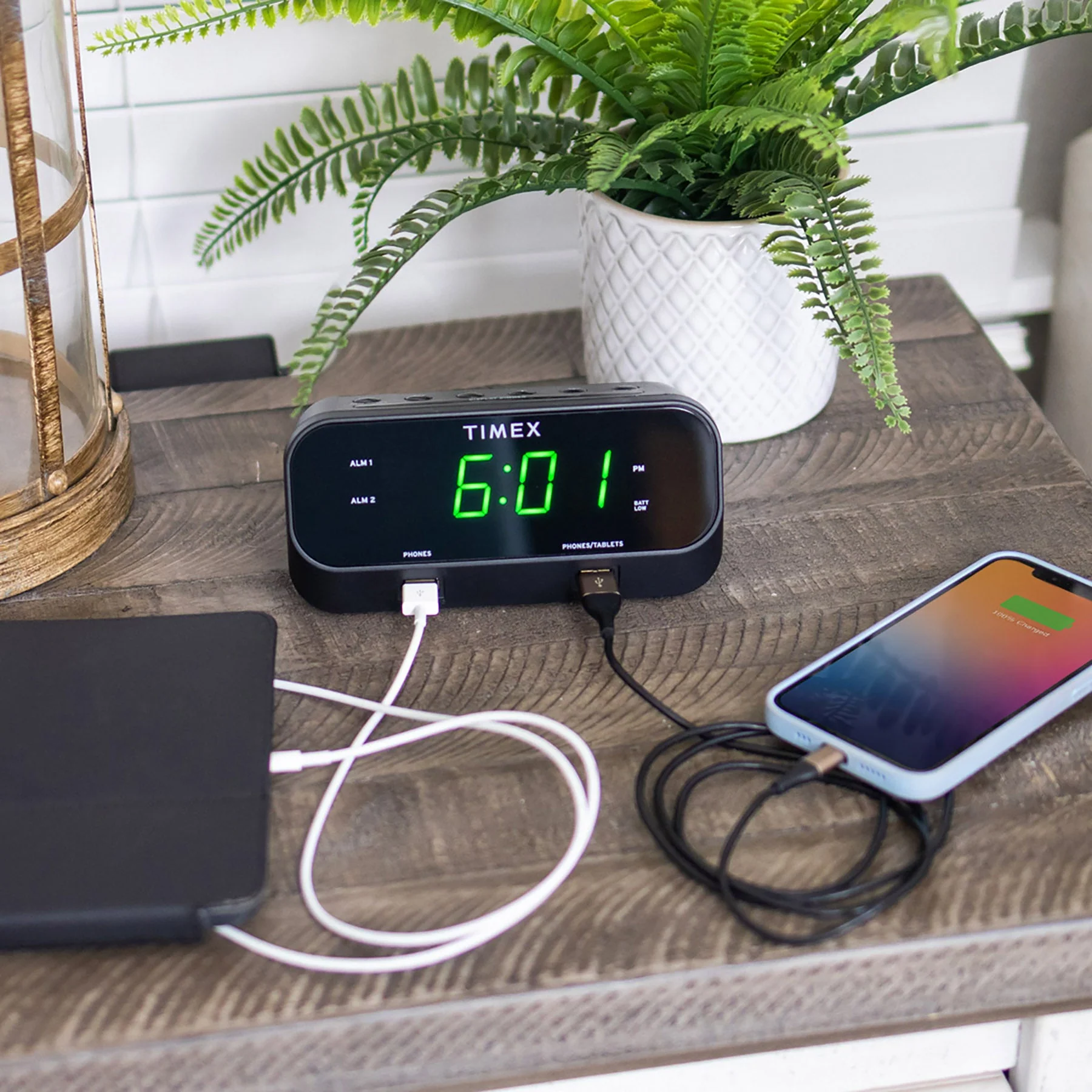 Timex Alarm Clock with 2 USB Charging Ports – (T129) - Image 5