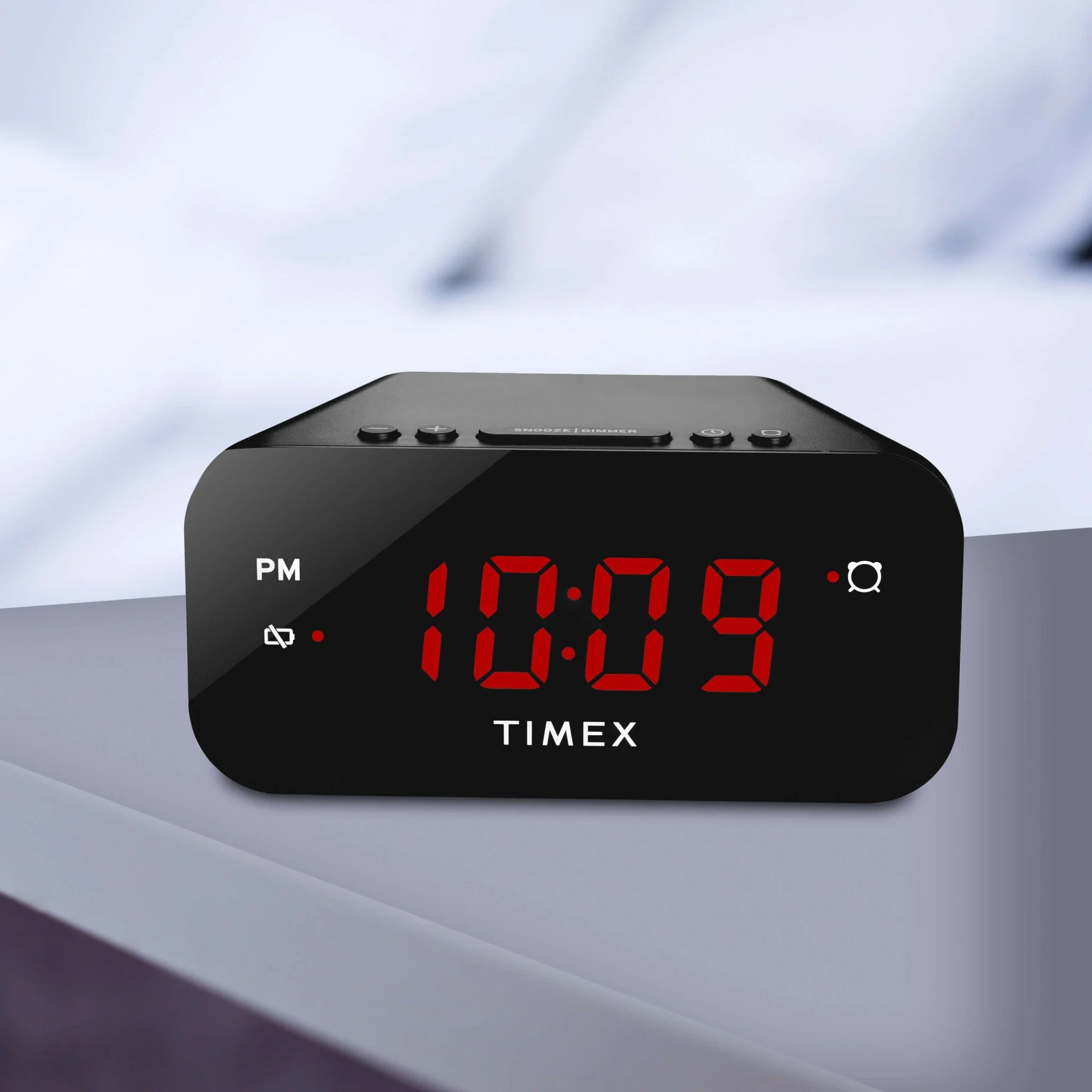 Timex Alarm Clock with Large Display, Includes 120V Power Adapter – Black (T121B) - Image 4