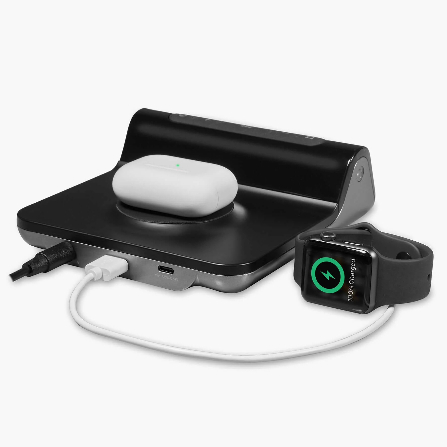 Triple Charge Alarm Clock with Wireless Charging plus USB-A & USB-C Charging (iW23BGOL) - Image 5